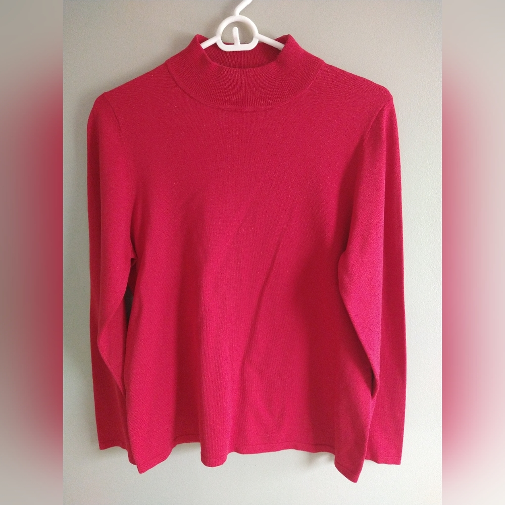 Vtg 90' Pendleton Women's Sweater Cotton Blend Long‎ Sleeves Minimalist Red Sz M
